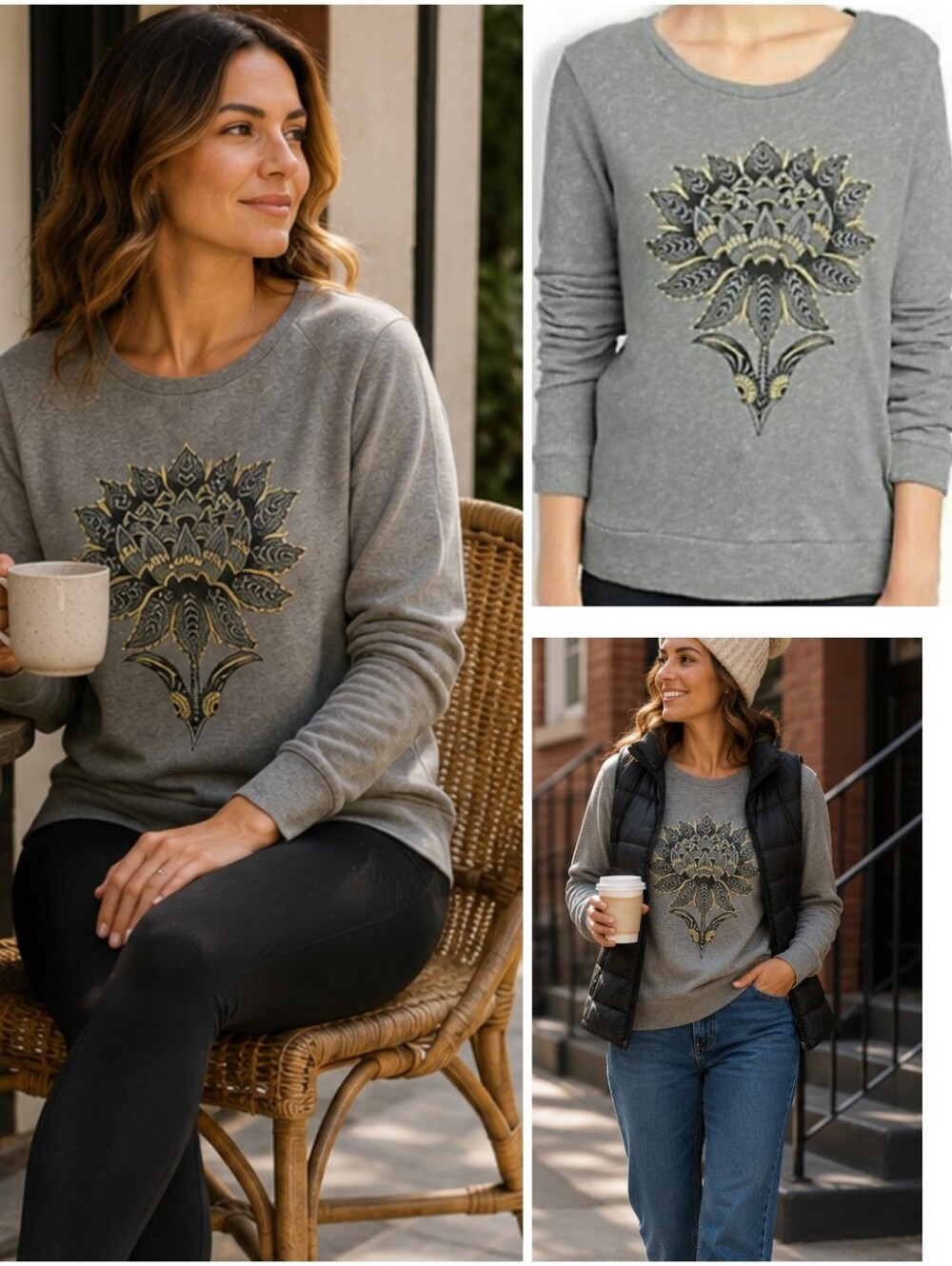LUCKY LOTUS BOHO SWEATER ⚫️💜